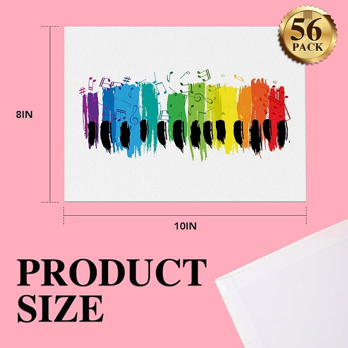 ESRICH 56 Pack 8x10 Primed Canvas Boards Bulk for Acrylic Painting | Blank Cotton Acid-free Surface, Gesso Primed for Oil, Watercolor. Painting Supplies for Classrooms, Paint Parties and Homes