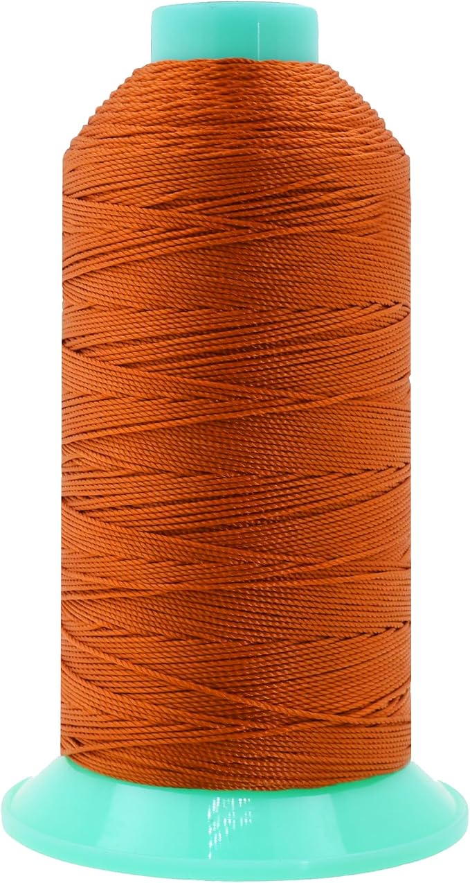 Mandala Crafts Size 346 210D T350 Burnt Orange Bonded Nylon Thread, 415 YDs