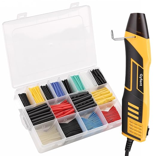 600Pcs Heat Shrink Tubing Kit with 350W 2-Temp Mini Heat Gun (5FT)