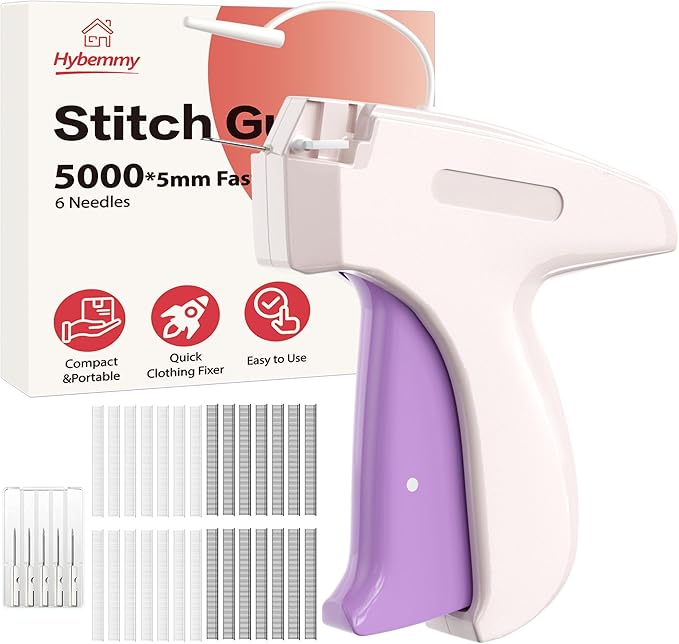 Stitch Gun for Clothes, Tagging Gun, Quick Clothing Fixer, White