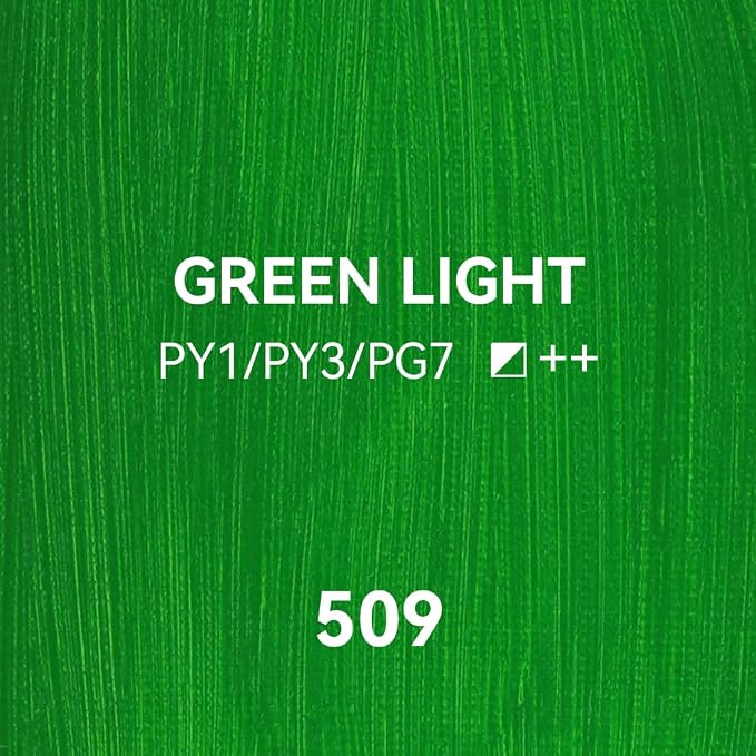 PHOENIX Green Light Oil Paint - Studio Oil Paint Single Large Tube - 170ml / 5.75 Fl oz. Green Light 509