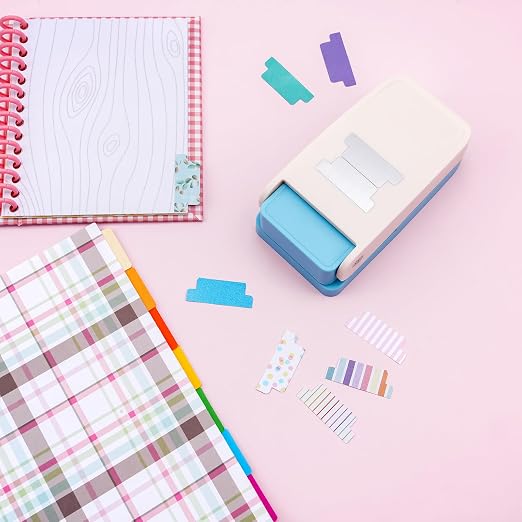 3.9x1.5cm Tab Paper Punch - File DIY Tab Maker Puncher for Notebooks Calendars, Planners, or Albums for Scrapbook Tabs, Junk Journals, Bible Tabs, December Daily, Planner Inserts, and More Projects
