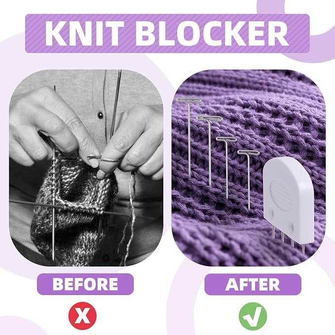 130 Pcs Knit Blockers Kits, Blocking Knit Combs Pins Set for Knitting
