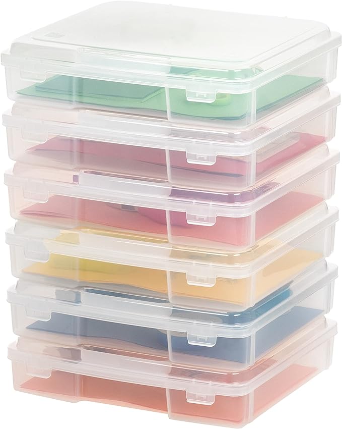 IRIS USA Board Game Storage |Made in USA| Thick Craft Case (6-Pack) - Clear
