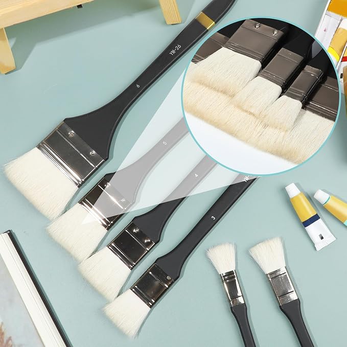 EORTA Flat Art Paint Brushes Set Assorted Size Nylon Painting Brushes
