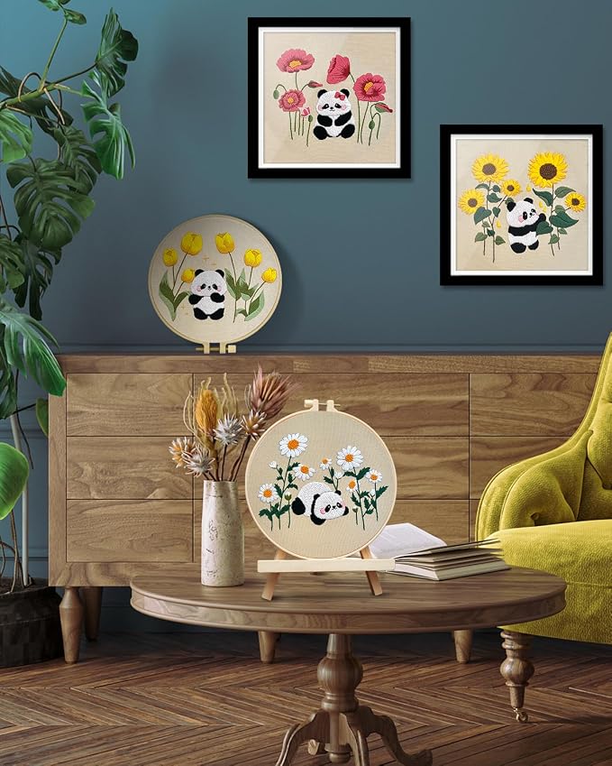 TINDTOP Embroidery Kit for Adult, Panda Embroidery Practice Kits