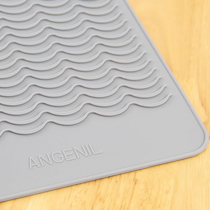 ANGENIL Large Heat Silicone Curling Irons Mat, Flat Iron Hair Straightener