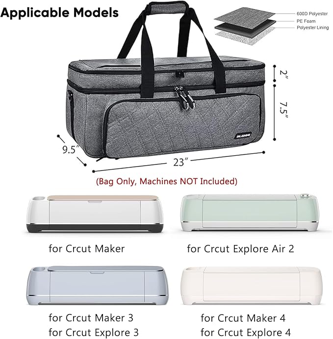 Double Layer Carrying Case with Cutting Mat Pocket & Accessories Storage