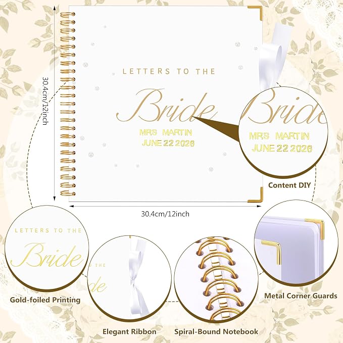 Humyoun Letters to Bride Scrapbook,12 X 12 Inch,Classic,White