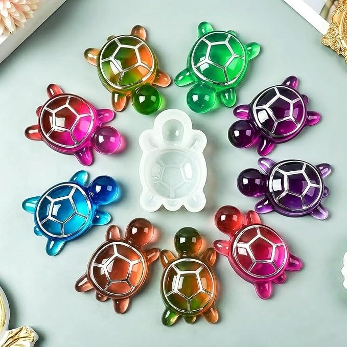 8Pcs Mini Turtle Silicone Molds for Resin, Mini Animal Epoxy Resin Molds