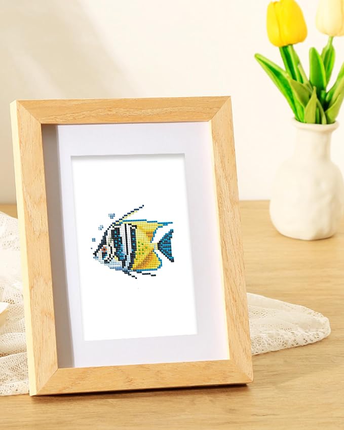 PeakLuv Small Diamond Art Kits Fishes Mini Diamond Painting Kits for Adults