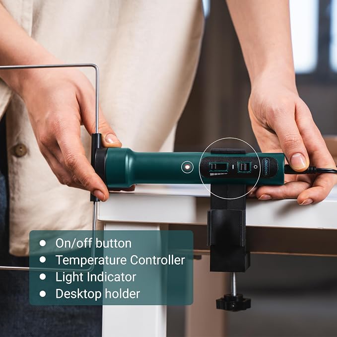 WINONS Hot Wire Foam Cutter, WFC0008 Styrofoam Cutter 400°C (752°F), 5-Level Temperature Control, 3 Quick-Change Tips for DIY Crafts and Sculpting (Kit of 3)