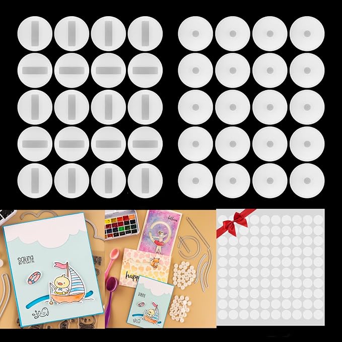 BAOFALI 40Pcs/Set Gliders for Slider Cards Rotating Roating and Sliding Gliders with Double Sided Adhesive Circles for Card Making DIY Scrapbooking Arts Projects Handmade Crafts Scrapbooking Tools