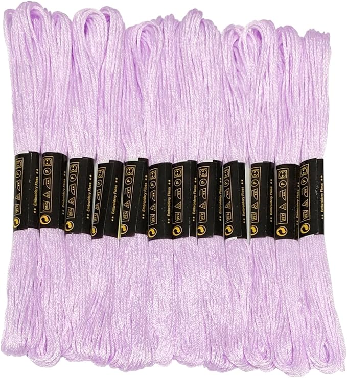 12 Skeins Embroidery Floss Purple Color, Friendship Bracelet String Cross Stitch Embroidery Thread Floss Bracelet Making Yarn, Craft Floss（Purple）