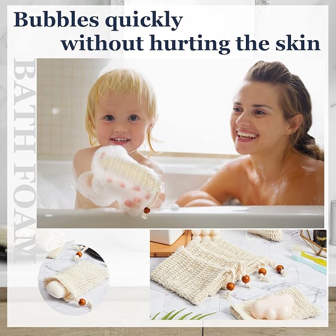 Cunhill 80 Pack Soap Saver Bags Exfoliating Soap Pouch, 3.5x5.5 Inch