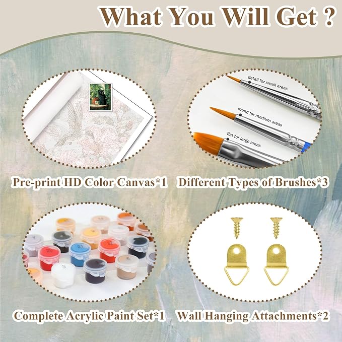 Cat Paint by Numbers Kit for Adults, Paint by Number for Adults 16x20 Inch