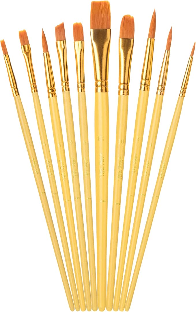 Mr. Pen- Acrylic Paint Brushes Set, 10 Pack, Round & Pointed Tip