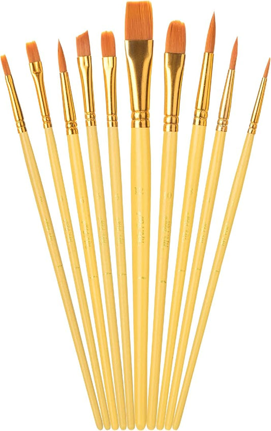 Mr. Pen- Acrylic Paint Brushes Set, 10 Pack, Round & Pointed Tip