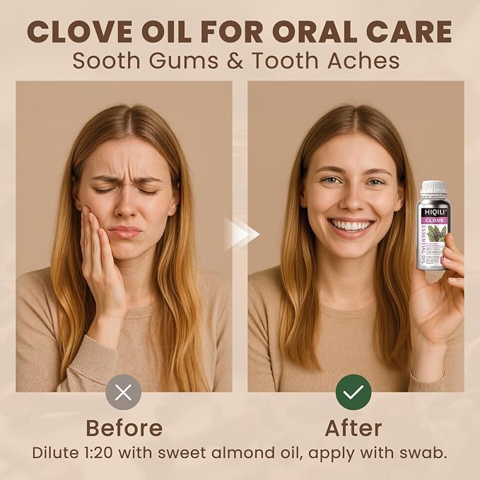 HIQILI Clove Essential Oil for Diffusers for Home, DIY, Large Capacity