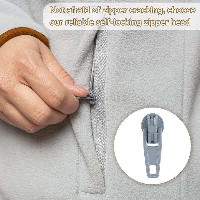 DOITEM 96Pcs Zipper Repair Kit: 3# Zipper Pull Rescue Kit for Clothing, Jackets, Purses, Luggage (12 Colors)