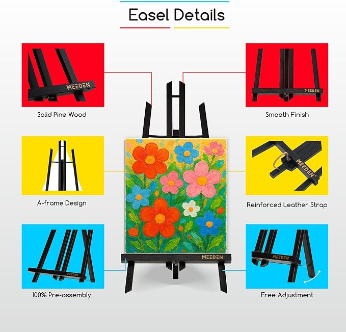 MEEDEN Tabletop Easel Stand for Display: 20" x 12 Pack Pine Wood Easel