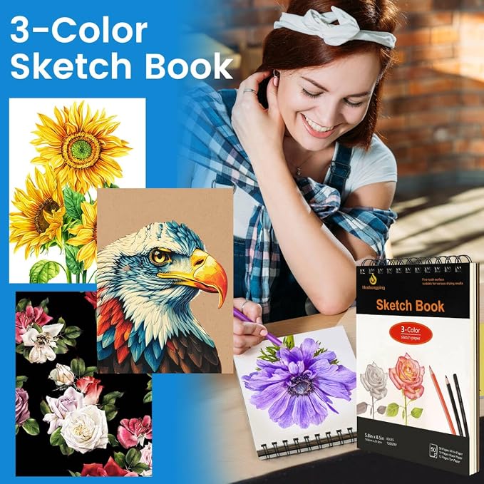 99 PCS Drawing Set, with 50 Page Drawing Pad, Coloring Book,Sketching, Graphite, Charcoal, Coloring Pencils, Blending Tools, Art Supplies Pencil Kit for Artists Adults Beginner Family Friends