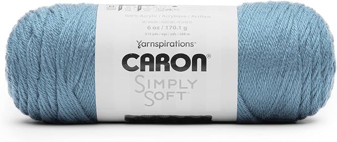 Caron Simply Soft Yarn for Crocheting & Knitting, Light Country Blue 3-Pack | #4 Worsted Medium, Soft 100% Acrylic Yarn for Crochet, Knitting, Blankets and Crafts, 315 Yards, 170.1g/6oz per skein