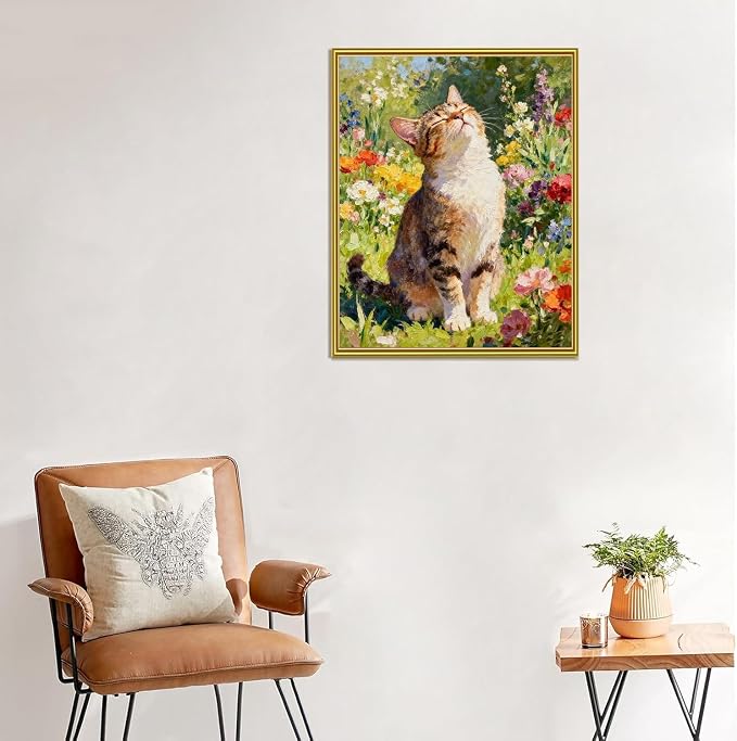 Diamond Art Kits for Adults,cat in the Grass Diamond Painting Kits 12x16in