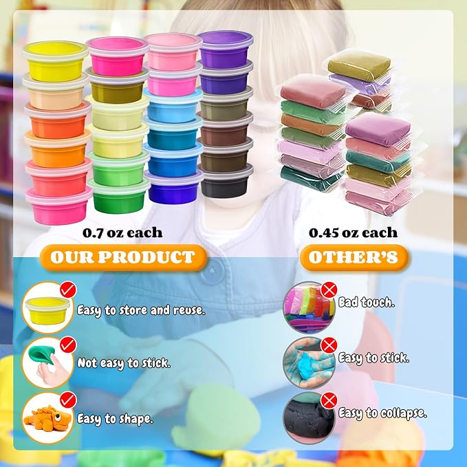 Modeling Clay Kit, 24 Colors Air Dry Clay