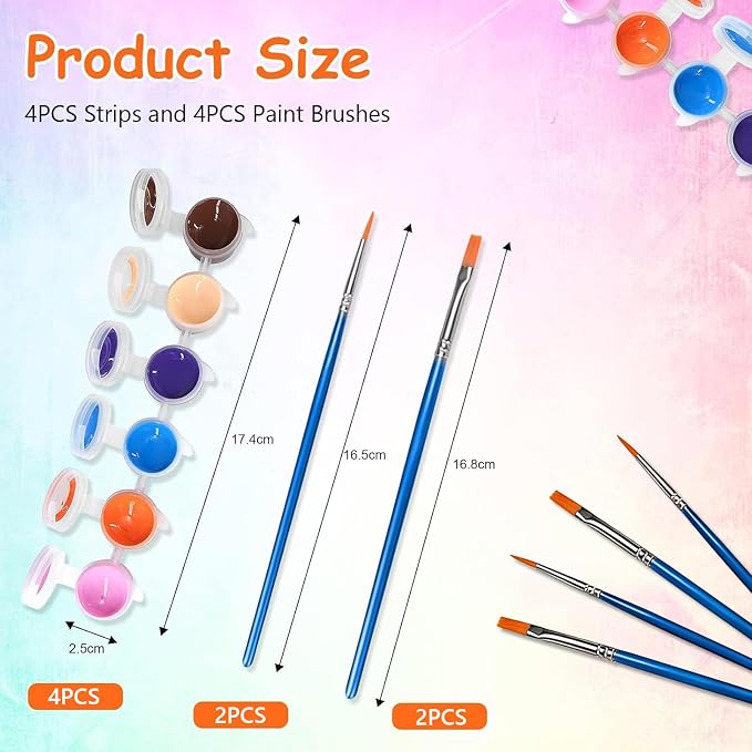 2 Pack Mini Acrylic Paint Set,12 Colors Acrylic Paints Strips for Adults Craft Paint,28 PCS Painting Kit Container Strips Storage, Perfect for Home Birthday Party Favors……