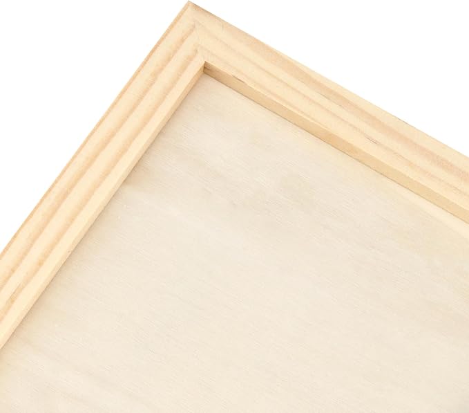 JOIKIT 20 Pack Wood Canvas Panels 6 x 6 x 5/8 Inch, Wooden Canvas Board 15x15x1cm Unfinished Wood Cradled Painting Panel Boards, Artist Wooden Canvases for Burning, Pouring, String Art, Crafts