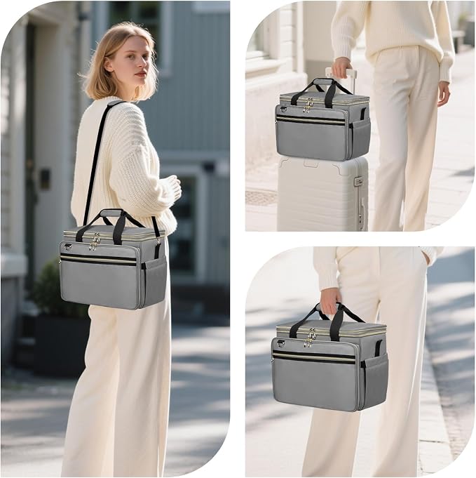 Anitor Large Crochet Bag Knitting Bag Yarn Storage Tote, Yarn Storage, Gray