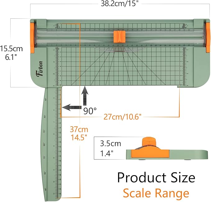 Firbon A4 Paper Cutter, 12 Inch Paper Trimmer with Extened Ruler, Morandi