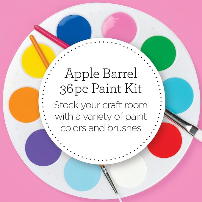 Apple Barrel 36 Piece Acrylic Craft Paint Kit for DIY Arts and Crafts, Matte Finish (2 fl oz each)
