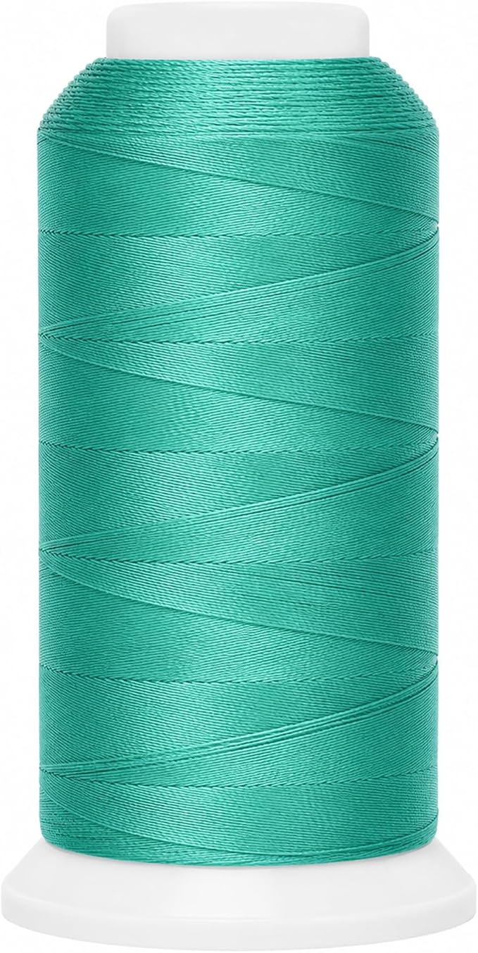 Mandala Crafts Aquamarine Tex 70 Polyester Heavy Duty Thread for Upholstery | 1500 Yds T70 UV Resistant Strong Thread for Leather Sewing, Marine, Drapery, Jeans, Hair Weaving & Extension, Outdoor