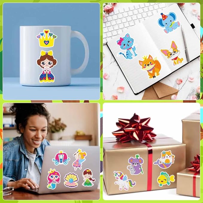 Labeol Diamond Art Kits for Kids Boys and Girls Ages 6-8-10-12 Easy to DIY Creative Diamond Art Sticker Craft by Numbers Kits for Kids and Adult Beginners (Colorful)