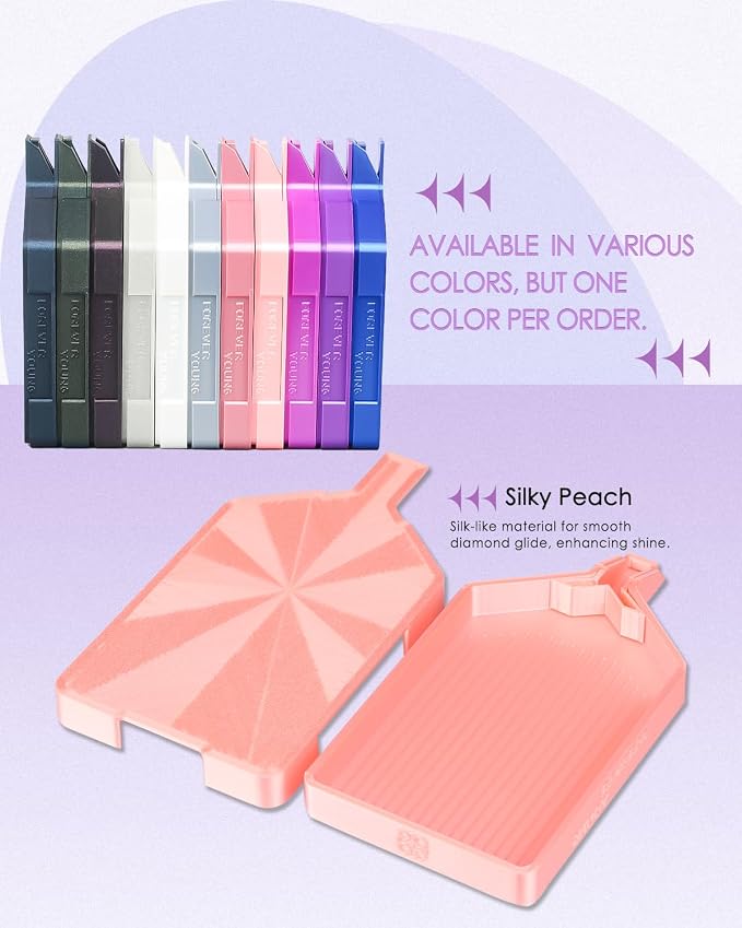 ForeverYoung Silky Diamond Art Tray with Prismatic Shine Lid, Silky Peach