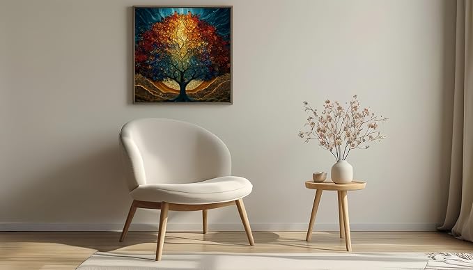 JYXSJYYD 5D DIY Colorful Tree Diamond Art Kits for Adults,13.8x13.8 inch