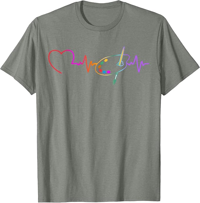 Funny Paint Palette Brush Artist Painter Art Teacher Men Kid T-Shirt