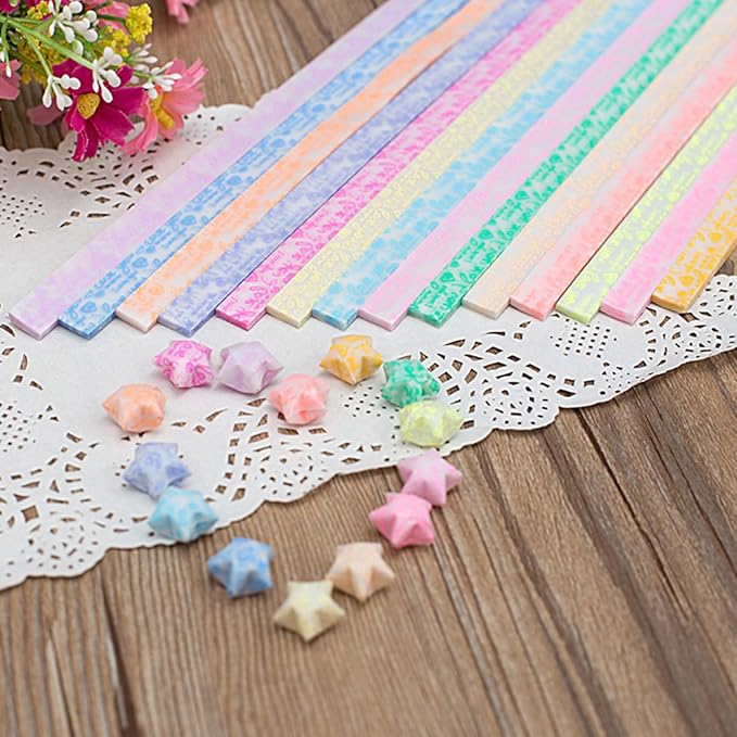 Origami Stars Papers Package DIY Paper, 600 Sheets - 20 Colors (Glows in the Dark)