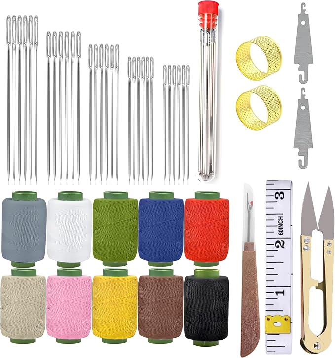 Obear 43-Piece Sewing Kit for Adults and Beginners,Big Eye Stainless Steel Sewing Needles Kit for Hand Sewing with Needle Threader and Seam Ripper