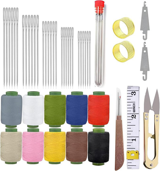 Obear 43-Piece Sewing Kit for Adults and Beginners,Big Eye Stainless Steel Sewing Needles Kit for Hand Sewing with Needle Threader and Seam Ripper