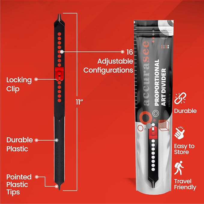 Artist 11 Inch Proportional Divider - Upgraded Drawing Supplies & Drafting Tools - Adjustable Caliper & Subject Dividers for Art Drawing Tools (Divider)