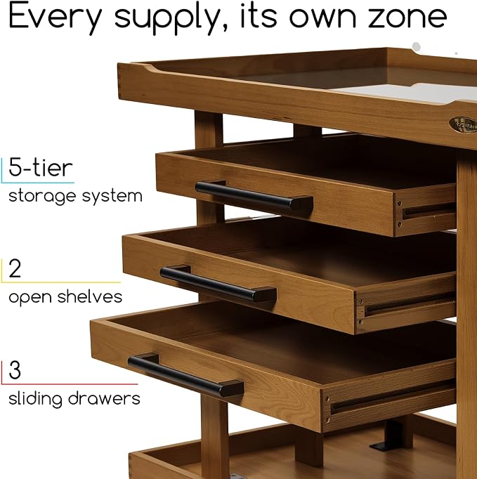 MEEDEN Extra Large Art Supplies Storage Cart: 5-Tier Utility Rolling Cart