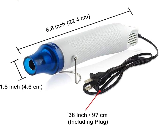 Bubble Removing Tool for Epoxy Resin and Acrylic Art, DIY Glitter Tumblers, Specially-Designed Heat Gun for Making Acrylic Resin Travel Mugs Tumblers to Remove Air Bubbles (White)