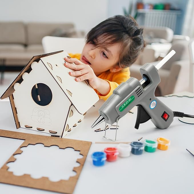 SHJADE Hot Glue Gun with 30 Glue Sticks, 20W Mini Hot Melt Gun Kit(Grey)