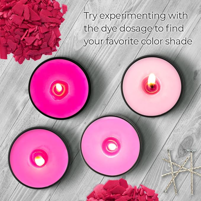 Pink Candle Dye 2oz for Soy Candle Making – Concentrated Wax Color Chips | Highly Concentrated Candle Wax Dyes – Candle Shop Premium Color Dye Chips for Soy Wax, Beeswax, Paraffin