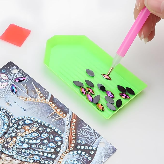 20 Pack Green Diamond Painting Trays – Diamond Art Tool Accessories for 5D DIY Diamond Painting Kits