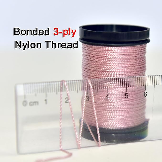 30 Yards Heavy Duty Extra Strong Upholstery Nylon Sewing Thread for Machine, Home, Hand, Craft, and Denim Leather，Color：Pink