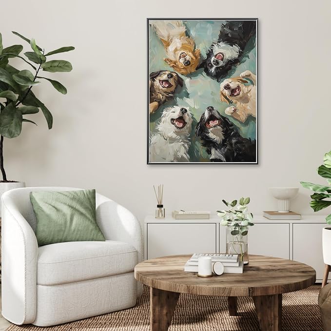 Happy Dogs Diamond Art Kits for Adults,Funny Animal Diamond Painting